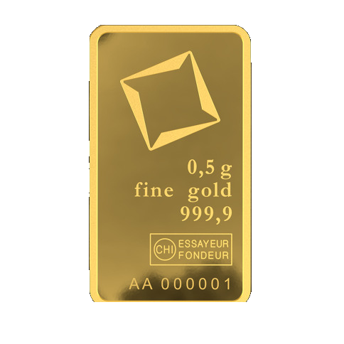 0.5 gram Valcambi Suisse gold bar