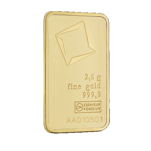 2.5 gram Valcambi Suisse Gold Bars