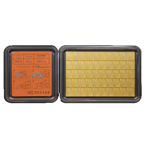 50x1 gram Valcambi Suisse Gold CombiBar